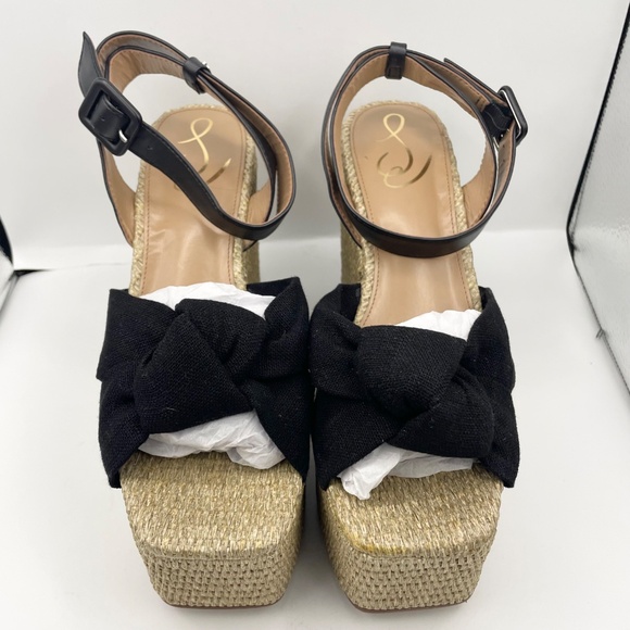 Sam Edelman Women SAM EDELMAN Theresa block heel ankle strap square toe platform sandals Size 9